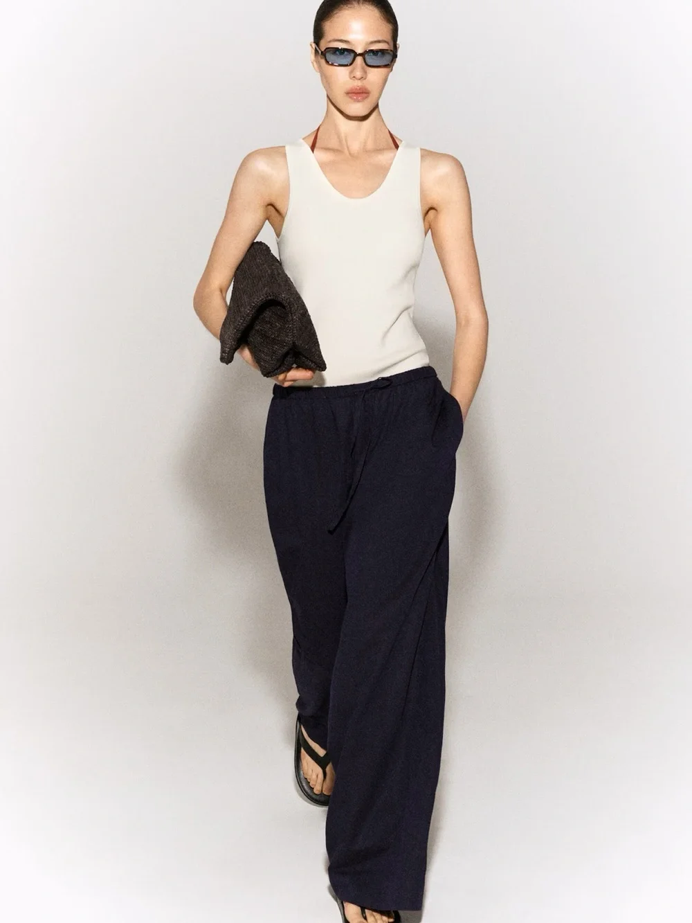 NWT (size 2) COS WIDE-LEG LINEN DRAWSTRING PANTS